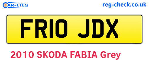 FR10JDX are the vehicle registration plates.