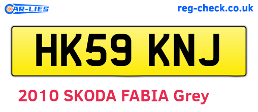 HK59KNJ are the vehicle registration plates.