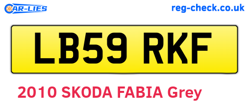 LB59RKF are the vehicle registration plates.