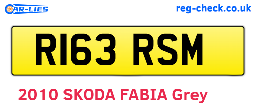 R163RSM are the vehicle registration plates.