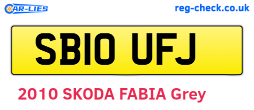 SB10UFJ are the vehicle registration plates.