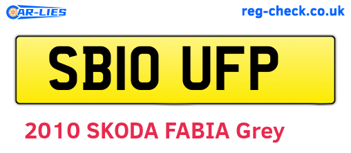 SB10UFP are the vehicle registration plates.