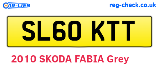 SL60KTT are the vehicle registration plates.