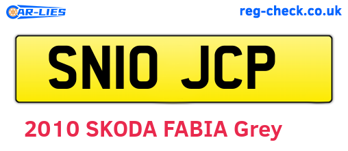 SN10JCP are the vehicle registration plates.