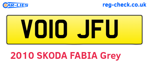 VO10JFU are the vehicle registration plates.