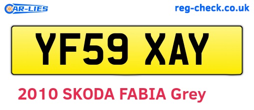 YF59XAY are the vehicle registration plates.