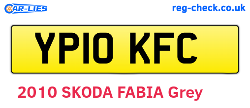 YP10KFC are the vehicle registration plates.