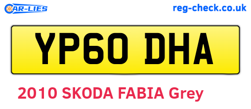 YP60DHA are the vehicle registration plates.
