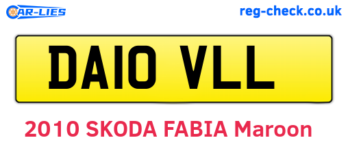 DA10VLL are the vehicle registration plates.