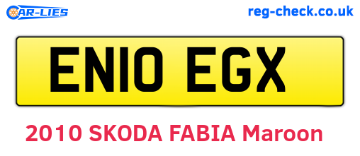 EN10EGX are the vehicle registration plates.
