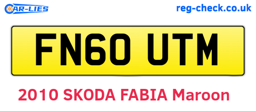 FN60UTM are the vehicle registration plates.