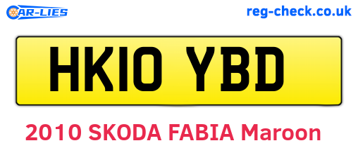 HK10YBD are the vehicle registration plates.