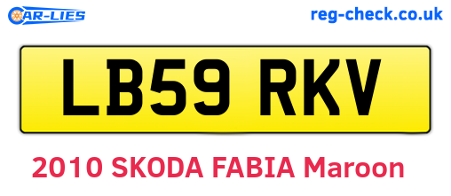 LB59RKV are the vehicle registration plates.