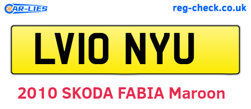 LV10NYU are the vehicle registration plates.