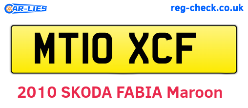 MT10XCF are the vehicle registration plates.