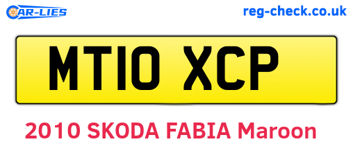 MT10XCP are the vehicle registration plates.