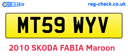 MT59WYV are the vehicle registration plates.