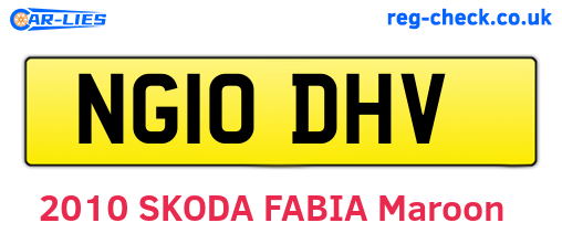 NG10DHV are the vehicle registration plates.
