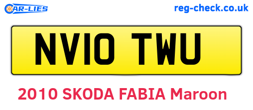 NV10TWU are the vehicle registration plates.