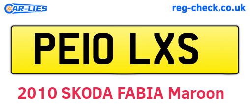PE10LXS are the vehicle registration plates.
