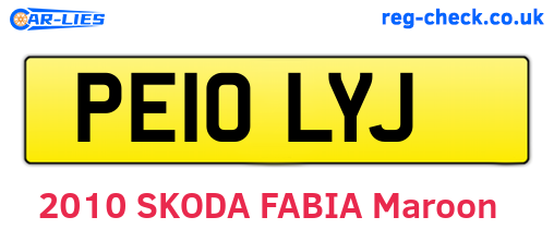 PE10LYJ are the vehicle registration plates.