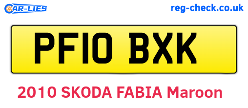 PF10BXK are the vehicle registration plates.