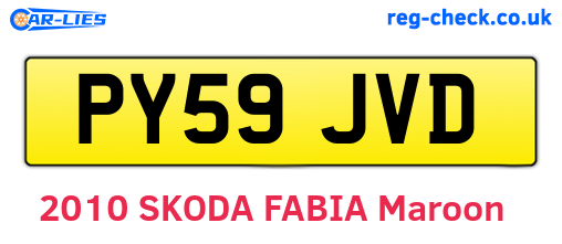PY59JVD are the vehicle registration plates.
