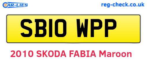 SB10WPP are the vehicle registration plates.