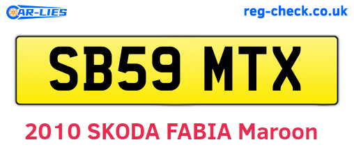 SB59MTX are the vehicle registration plates.