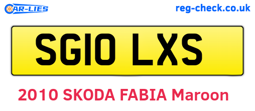 SG10LXS are the vehicle registration plates.