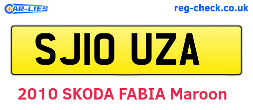 SJ10UZA are the vehicle registration plates.