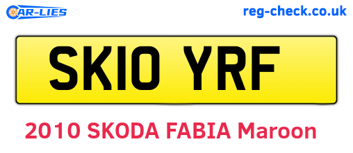 SK10YRF are the vehicle registration plates.