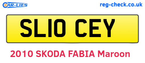 SL10CEY are the vehicle registration plates.