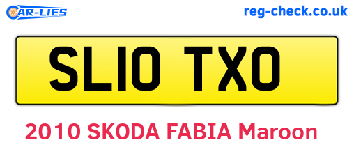 SL10TXO are the vehicle registration plates.