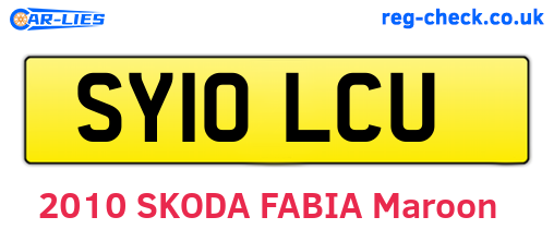 SY10LCU are the vehicle registration plates.
