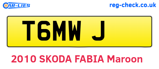 T6MWJ are the vehicle registration plates.
