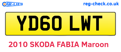 YD60LWT are the vehicle registration plates.