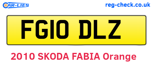 FG10DLZ are the vehicle registration plates.