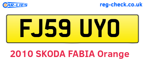 FJ59UYO are the vehicle registration plates.