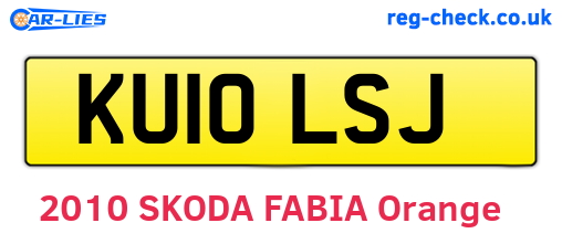 KU10LSJ are the vehicle registration plates.