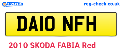 DA10NFH are the vehicle registration plates.