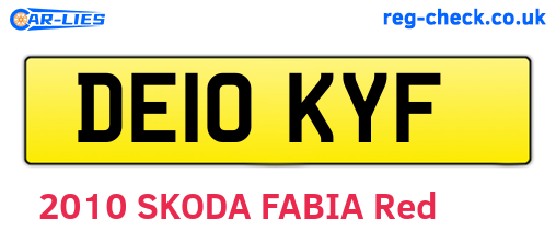 DE10KYF are the vehicle registration plates.