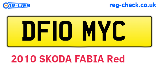 DF10MYC are the vehicle registration plates.