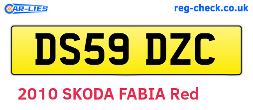 DS59DZC are the vehicle registration plates.