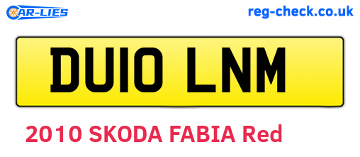 DU10LNM are the vehicle registration plates.