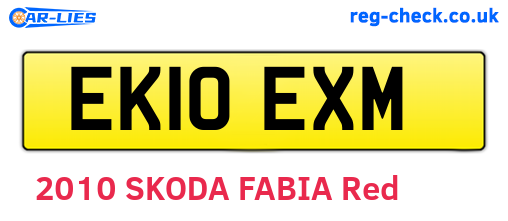 EK10EXM are the vehicle registration plates.