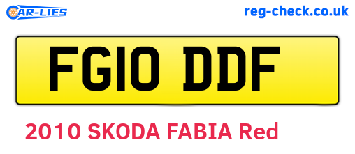 FG10DDF are the vehicle registration plates.