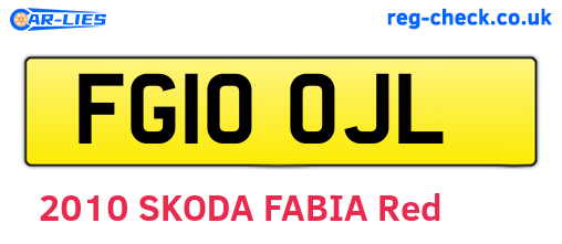 FG10OJL are the vehicle registration plates.