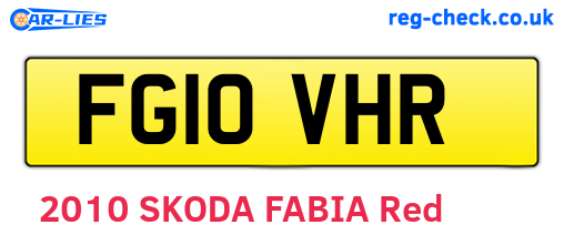 FG10VHR are the vehicle registration plates.