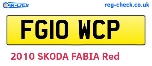 FG10WCP are the vehicle registration plates.